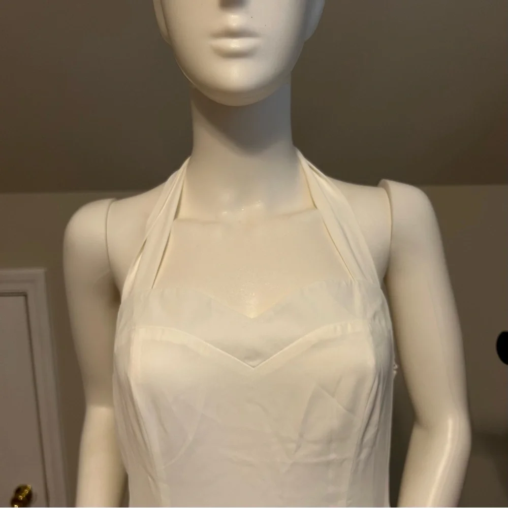 Marilyn style White Halter Bridal dress M/L - Picture 6 of 7